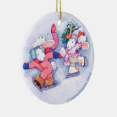 雪のバニー セラミックオーナメント (右)