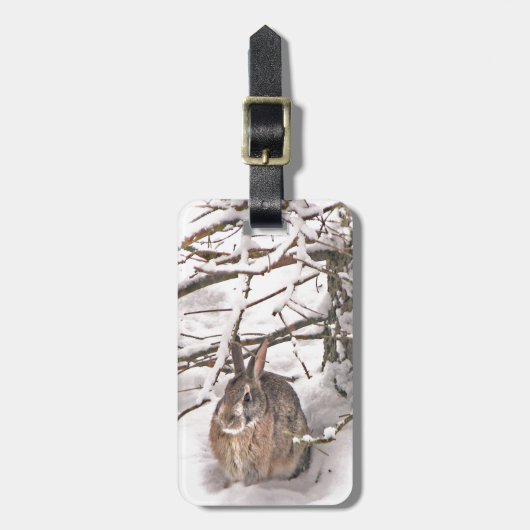 雪のバニー ラゲッジタグ (正面縦)