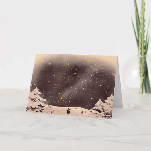 雪のバニー: 休日の間完成して下さい! シーズンカード (正面)