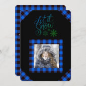 雪のバフアローチェック写真を飾ろう シーズンカード (正面/裏面)