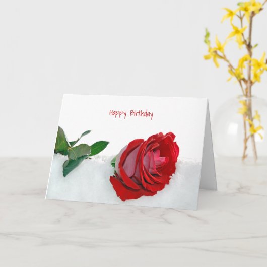 雪のバラ カード (黄色い花)