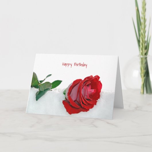 雪のバラ カード (正面)