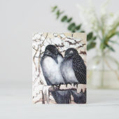 雪のバレンタインデーに恋鳥 シーズンポストカード (スタンド正面)