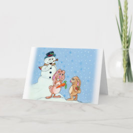 雪のバンニークリスマスグリーティングカード シーズンカード