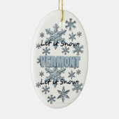 雪のバーモントのクリスマス飾りを飾る セラミックオーナメント (右)