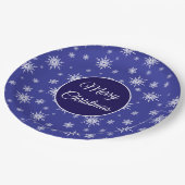 雪のパターンのクリスマス ペーパープレート (アングル)