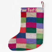 雪のパッチワークのかわいいクリスマスの雪だるま スモールクリスマスストッキング (裏面)