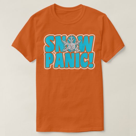 雪のパロドライバーのためのSNOW PANICモチーフ Tシャツ (デザイン正面)