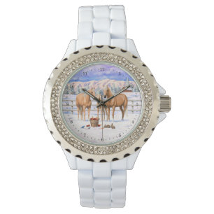 雪のパロミノ四分の馬 腕時計