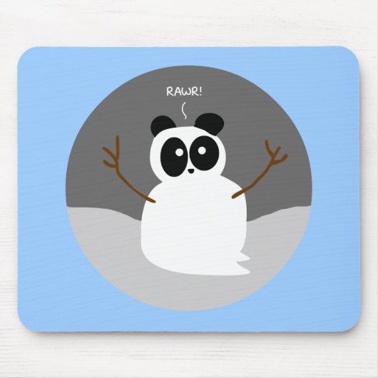 雪のパンダ マウスパッド (正面)