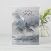 雪のビジネスのクリスマスに荒野オオカミ シーズンカード (スタンド正面)