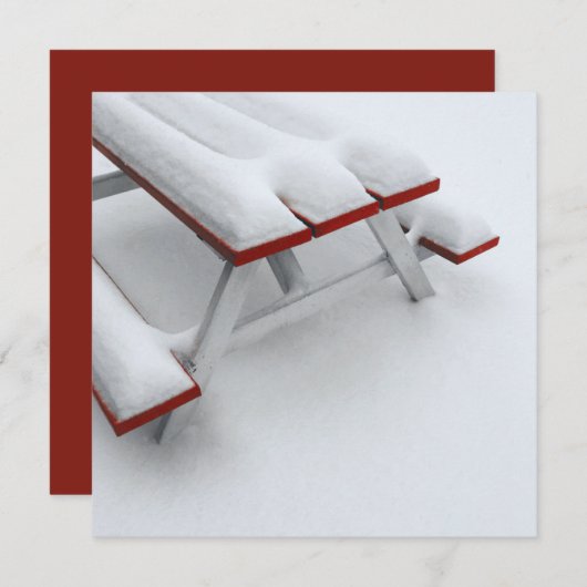 雪のピクニック 招待状 (正面/裏面)