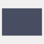 雪のピンクの青と海軍の冬 ラッピングペーパーシート (正面2)