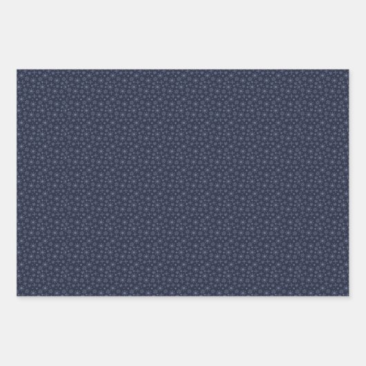 雪のピンクの青と海軍の冬 ラッピングペーパーシート (正面2)