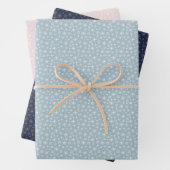 雪のピンクの青と海軍の冬 ラッピングペーパーシート (インサイチュ)