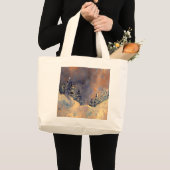雪のピーク2009年の霧 ラージトートバッグ (正面(商品))
