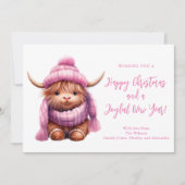 雪のピ遊ンクックハイランド牛クリスマスフォトカード シーズンカード (正面)