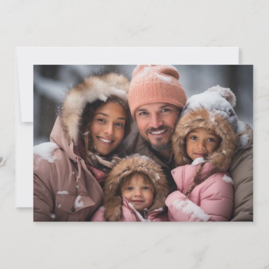 雪のピ遊ンクックハイランド牛クリスマスフォトカード シーズンカード (裏面)