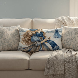 雪のフェアリーテールランドのウィンターファンタジープリンセス ランバークッション