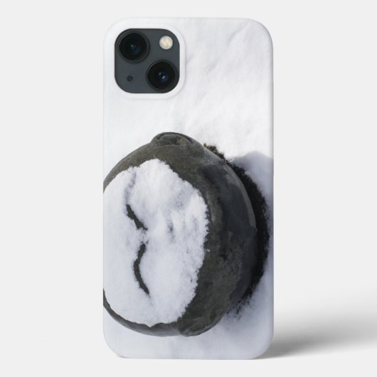 雪のフェイシャルを受ける幸せな仏像 Case-Mate iPhoneケース (裏面)