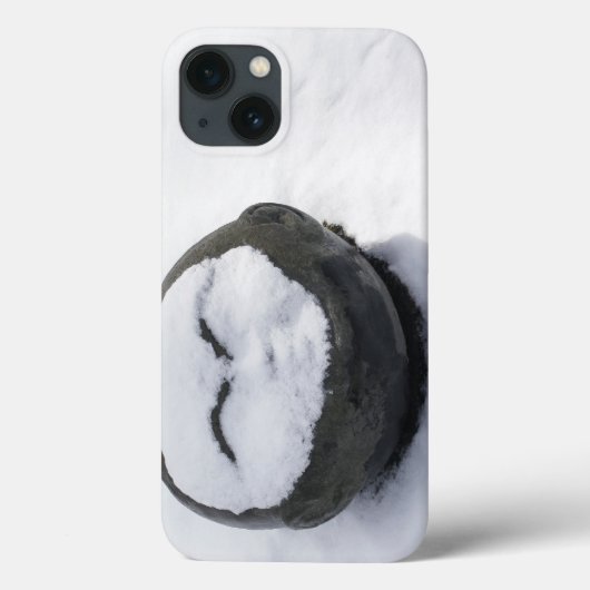 雪のフェイシャルを受ける幸せな仏像 Case-Mate iPhoneケース (裏面)