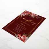 雪のフェスティバル企業のクリスマスパーティー金ゴールド 箔招待状 (回転した状態)