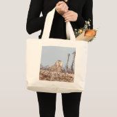 雪のフクロウがビーチ ラージトートバッグ (正面(商品))