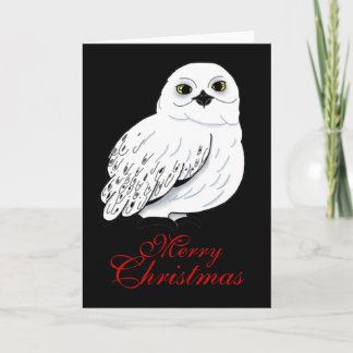 雪のフクロウのクリスマスカード シーズンカード