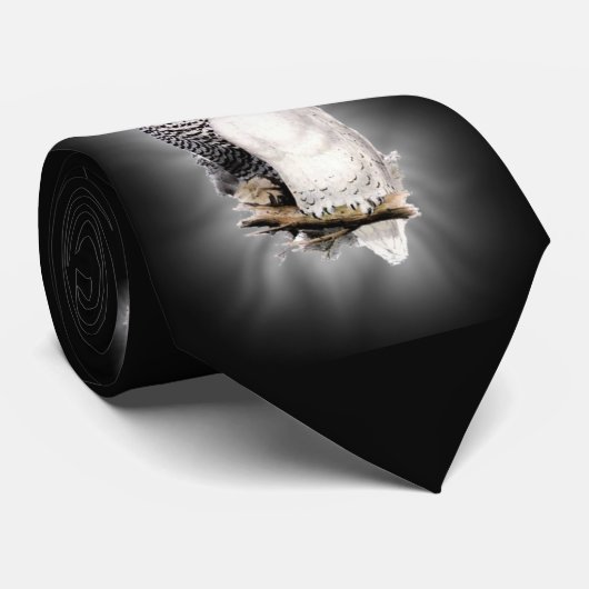 雪のフクロウのタイ ネクタイ (ロール)
