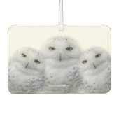 雪のフクロウの夢のような知恵 カーエアーフレッシュナー (正面)