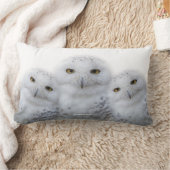 雪のフクロウ一家の夢のような知恵 ランバークッション (ブランケット)