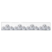 雪のフクロウ一家の夢のような知恵 ロングテーブルランナー (横)