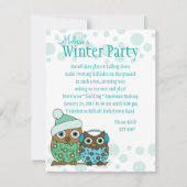 雪のフクロウ 招待状 (正面)