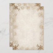 雪のフチのクラシックな招待状の背景 | アンティーク 招待状 (正面/裏面)