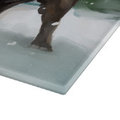 雪のフランスのクリスマスにブルドッグ カッティングボード (角)