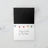 雪のフリースカーフのクリスマス鳥 カード (内部)
