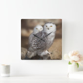 雪のフール スクエア壁時計 (ホーム)