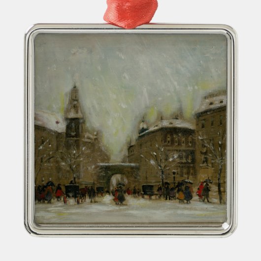 雪のブダペスト メタルオーナメント (正面)
