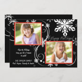 雪のブラックアウト - 写真のホリデーカード シーズンカード (正面/裏面)