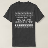 雪のブーツと氷と何もいいクリスマスR Tシャツ (デザイン正面)