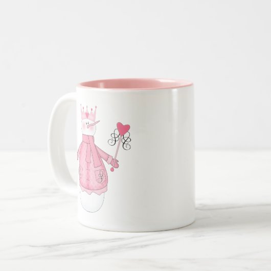 雪のプリンセスの休日のTシャツおよびギフト ツートーンマグカップ (正面左)