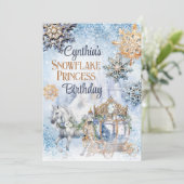 雪のプリンセスパーティーの招待状 招待状 (スタンド正面)