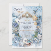 雪のプリンセスパーティーの招待状 招待状 (裏面)