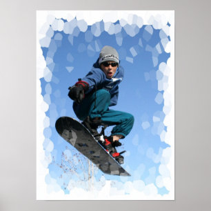 雪のプリントのスノーボーダー ポスター