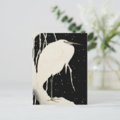 雪のヘロン – ヴィンテージアート1 – 大原小村 ポストカード (スタンド正面)