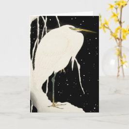 雪のヘロン – Ohara Koson -ヴィンテージアート カード