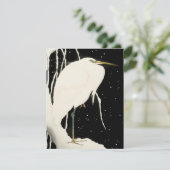 雪のヘロン – Ohara Koson - Art Cardヴィンテージ (スタンド正面)
