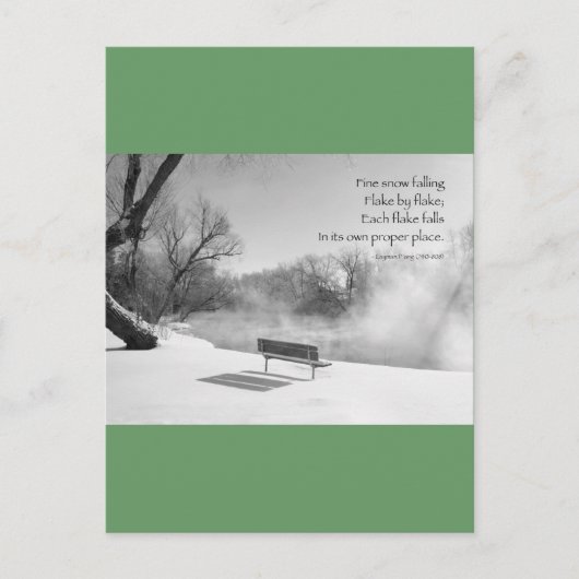 雪のベンチを静かに ポストカード (正面)