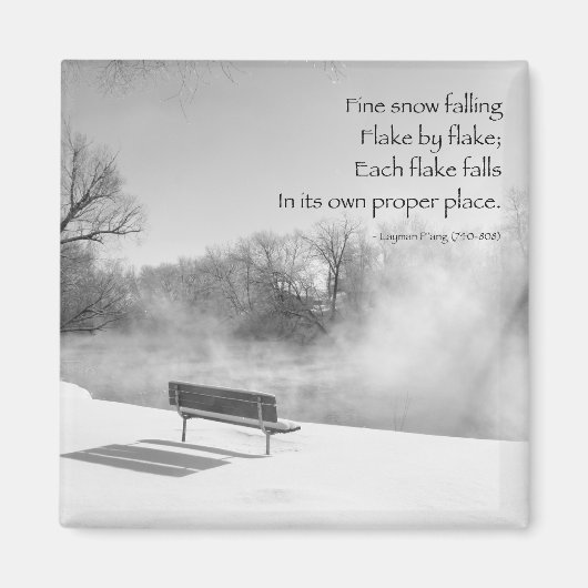 雪のベンチを静かに マグネット (正面)