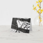 雪のベンチ カード (黄色い花)